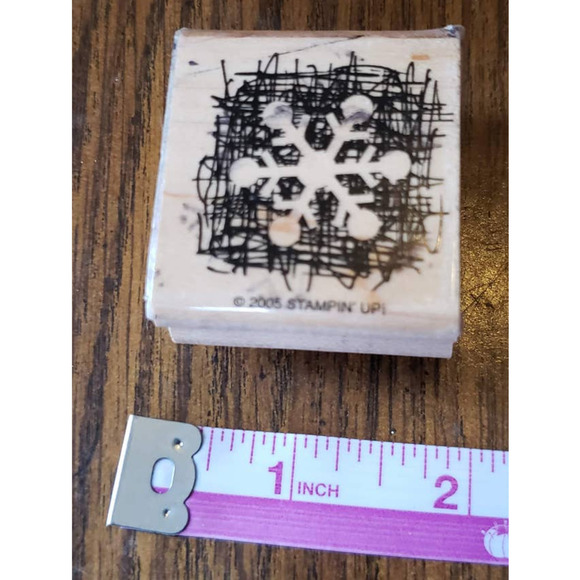 Stampin Up Inky Winter Snowflake Wood Mounted Rubber Stamp - Picture 3 of 9